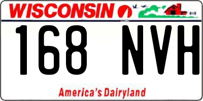 WI license plate 168NVH