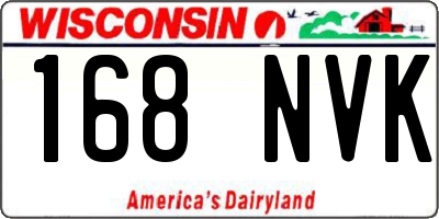 WI license plate 168NVK