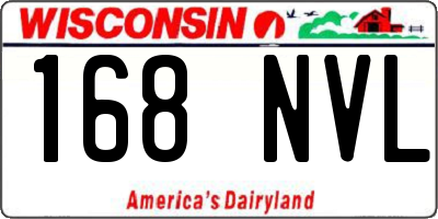 WI license plate 168NVL