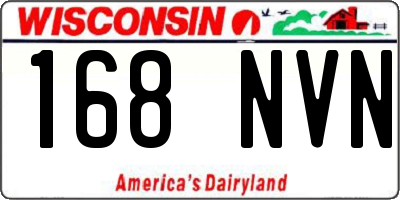 WI license plate 168NVN