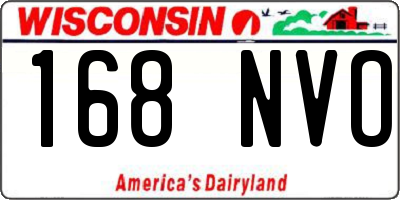 WI license plate 168NVO
