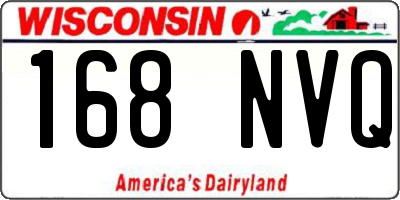 WI license plate 168NVQ