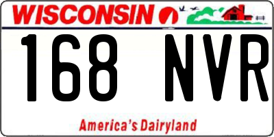 WI license plate 168NVR