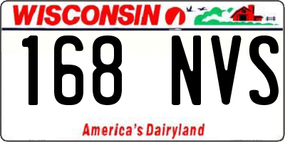 WI license plate 168NVS