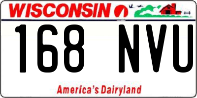 WI license plate 168NVU