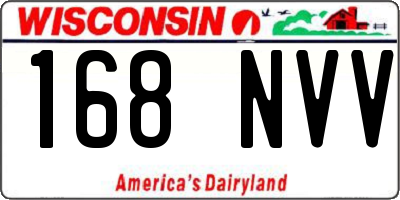 WI license plate 168NVV