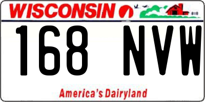 WI license plate 168NVW