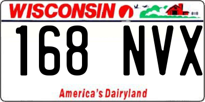 WI license plate 168NVX