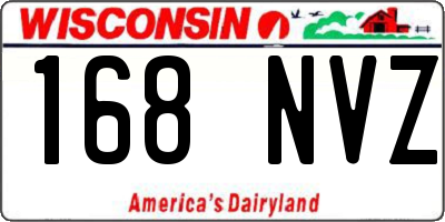 WI license plate 168NVZ