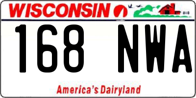 WI license plate 168NWA