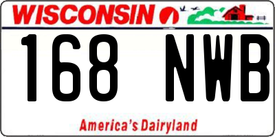 WI license plate 168NWB