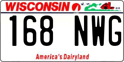 WI license plate 168NWG