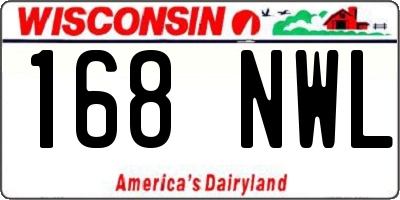WI license plate 168NWL