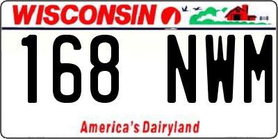 WI license plate 168NWM