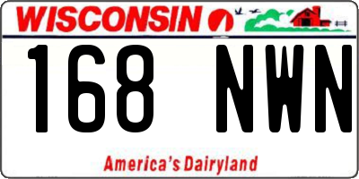 WI license plate 168NWN