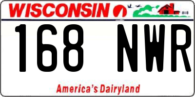 WI license plate 168NWR