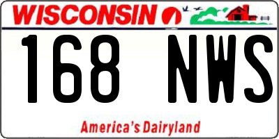 WI license plate 168NWS