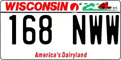WI license plate 168NWW