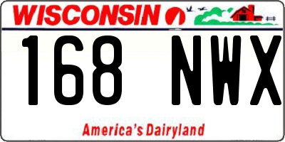WI license plate 168NWX