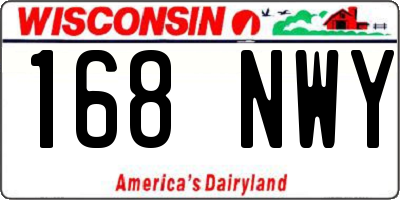 WI license plate 168NWY