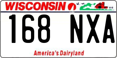 WI license plate 168NXA