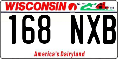 WI license plate 168NXB
