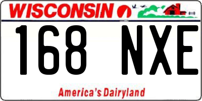 WI license plate 168NXE