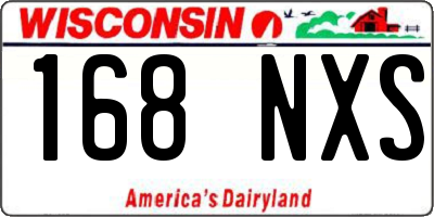 WI license plate 168NXS