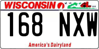 WI license plate 168NXW