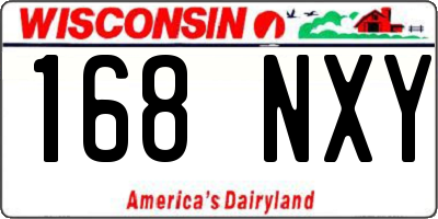 WI license plate 168NXY