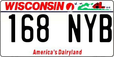 WI license plate 168NYB