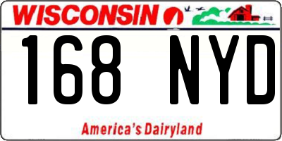 WI license plate 168NYD