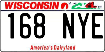 WI license plate 168NYE