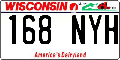 WI license plate 168NYH