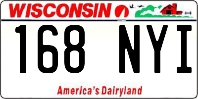 WI license plate 168NYI