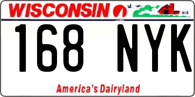 WI license plate 168NYK