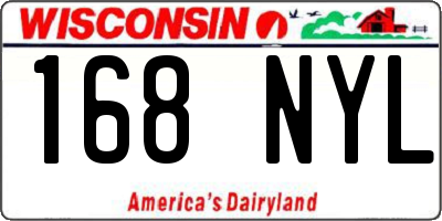 WI license plate 168NYL