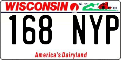 WI license plate 168NYP