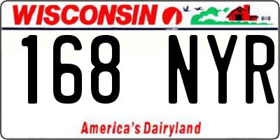 WI license plate 168NYR
