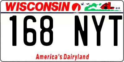WI license plate 168NYT