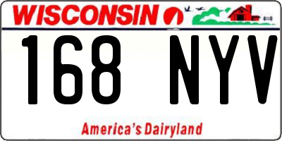 WI license plate 168NYV