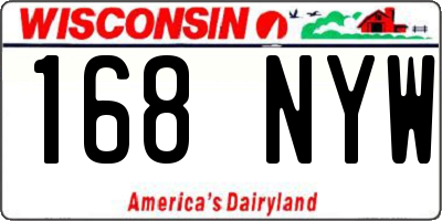 WI license plate 168NYW