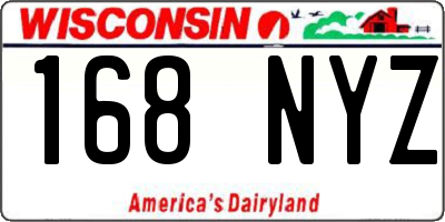 WI license plate 168NYZ
