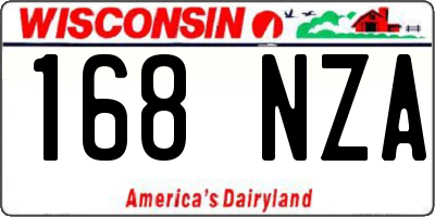 WI license plate 168NZA