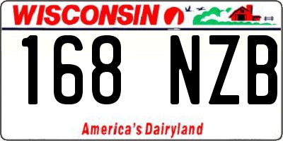 WI license plate 168NZB