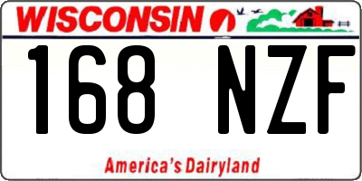 WI license plate 168NZF