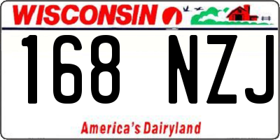 WI license plate 168NZJ