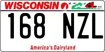 WI license plate 168NZL