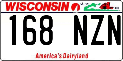 WI license plate 168NZN