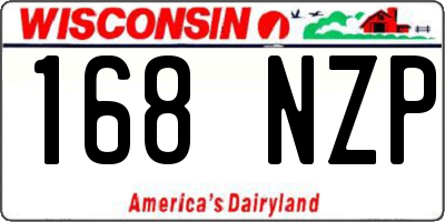 WI license plate 168NZP